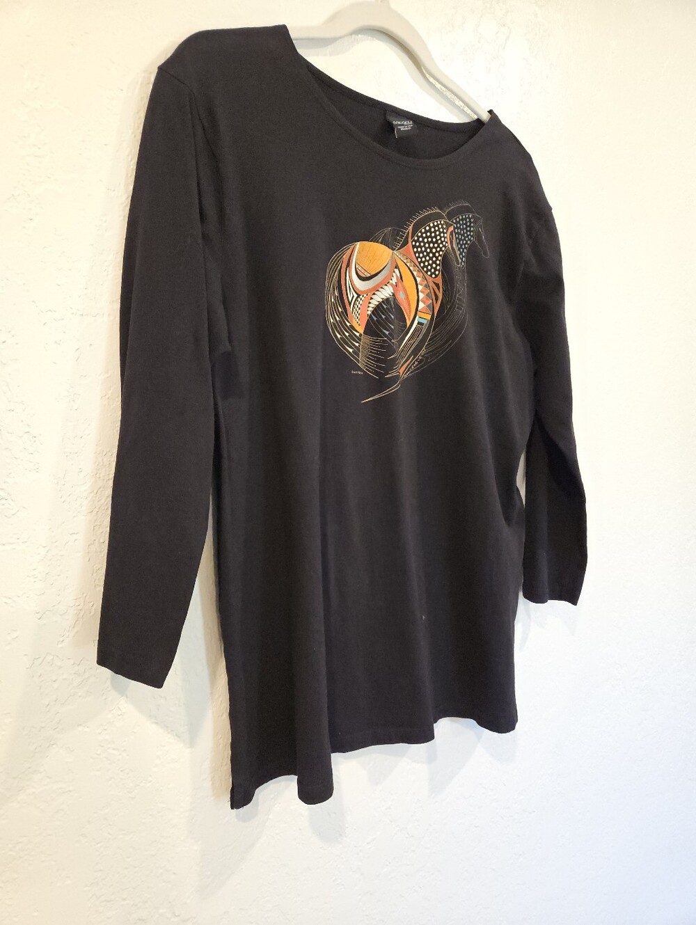Sabaku Artwear Shirt Womens Med Native American Equestrian Southwestern Vintage